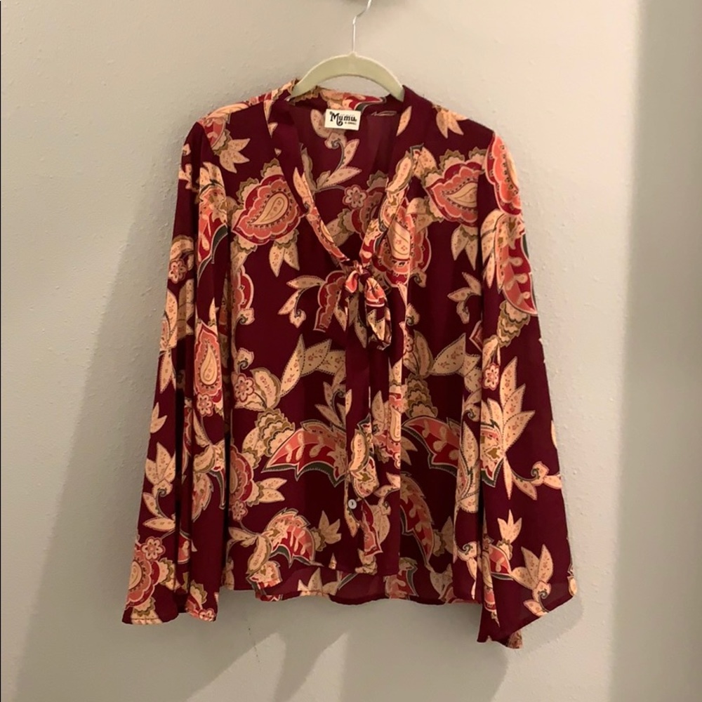 Show Me Your Mumu bell sleeve blouse